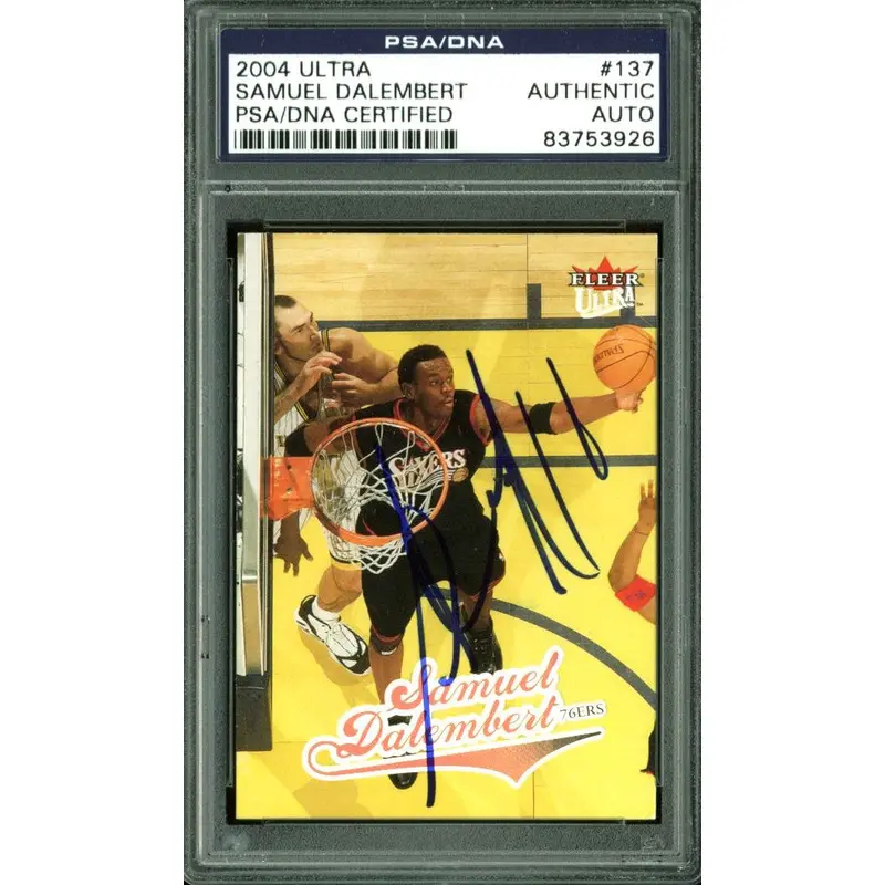 76ers Samuel Dalembert Authentic Signed Card 2004 Ultra #137 PSA/DNA Slabbed