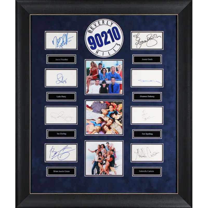 Beverly Hills 90210 Cast (8) Perry, Priestly Signed Framed Display BAS #AD04927