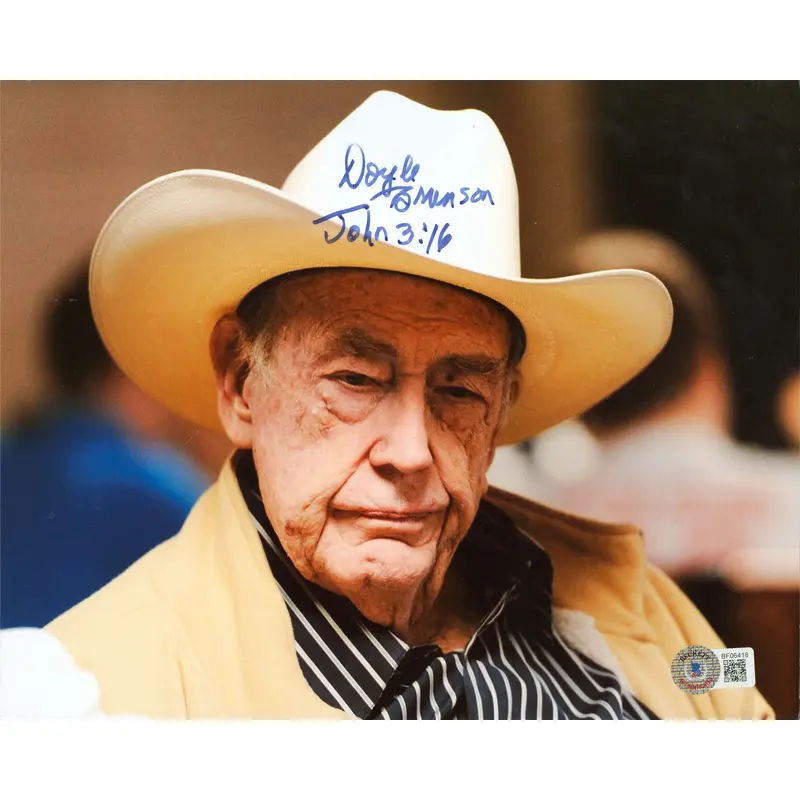 Doyle Brunson "John 3:16" Authentic Signed 8x10 Horizontal Photo BAS #BF06418