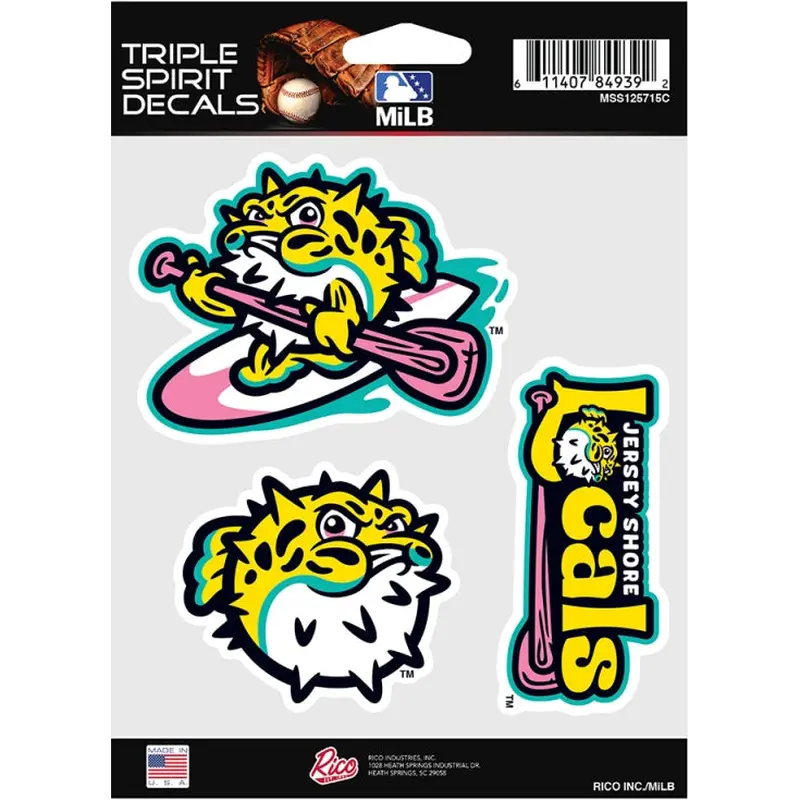 Jersey Shore BlueClaws TNC Locals 3 Piece Decal Set
