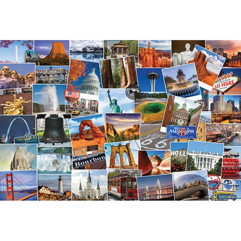 Travel the United States US Travelogue Collage Wall Poster - Eurographics Inc.