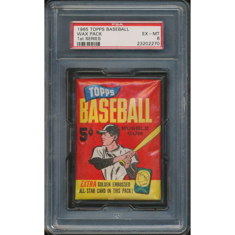 1965 Topps Baseball Unopened Series 1 Wax Pack PSA 6
