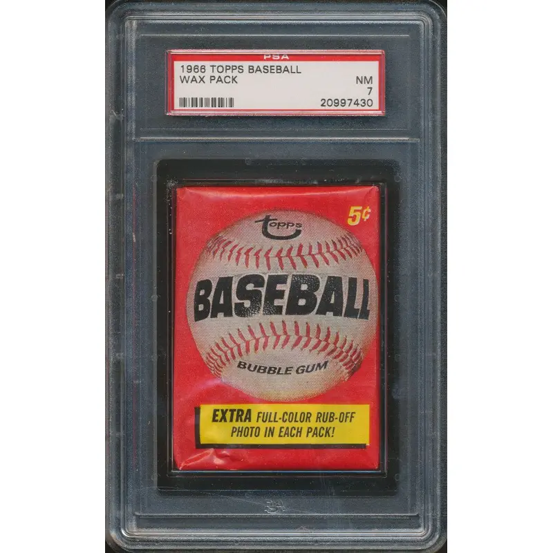 1966 Topps Baseball Unopened Wax Pack PSA 7