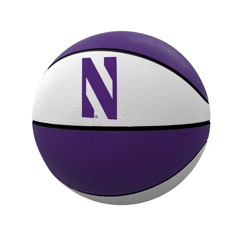 Northwestern Alternate Panels Full Size Rubber Basketball