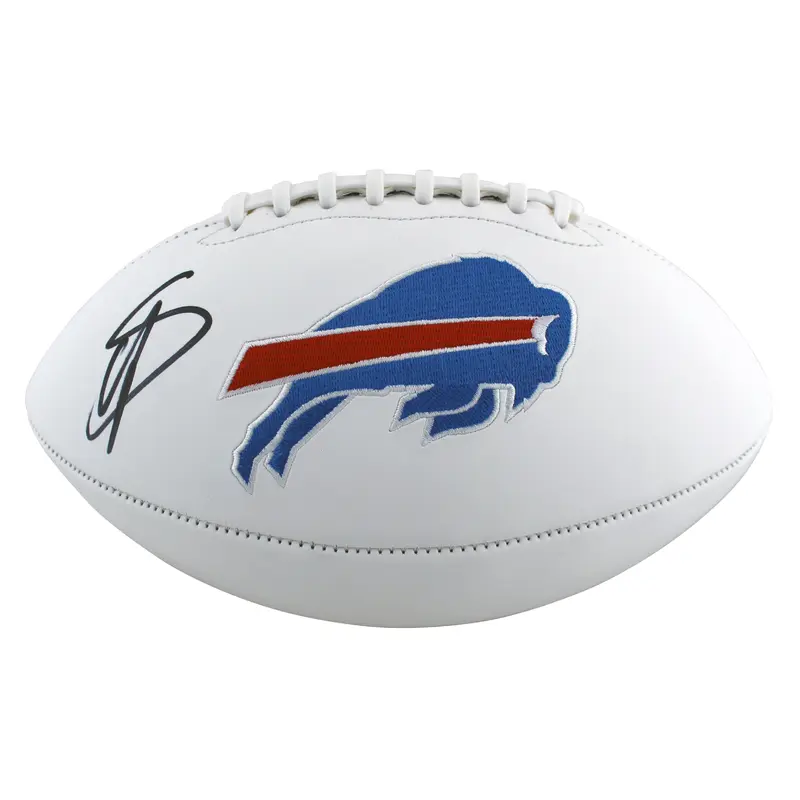 Bills Stefon Diggs Authentic Signed White Panel Logo Football BAS Witnessed