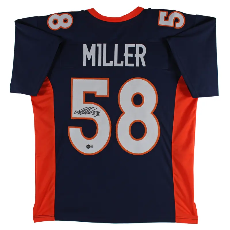 Von Miller Authentic Signed Navy Blue Pro Style Jersey Autographed BAS Witnessed