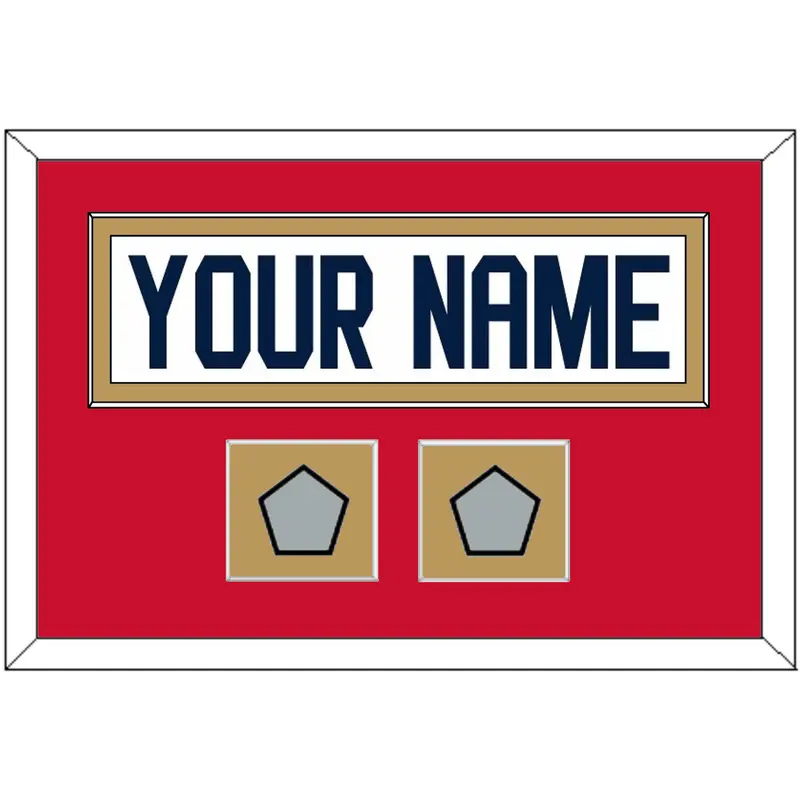 Florida Nameplate & 2 Stanley Cup Finals Patches - Road White - Single Mat 3