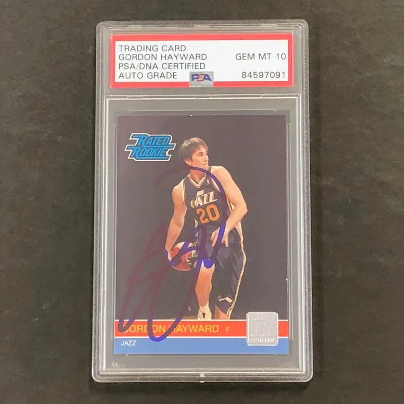 2010-11 Donruss Rated Rookie #236 Gordon Hayward Signed AUTO 10 PSA Slabbed RC Jazz