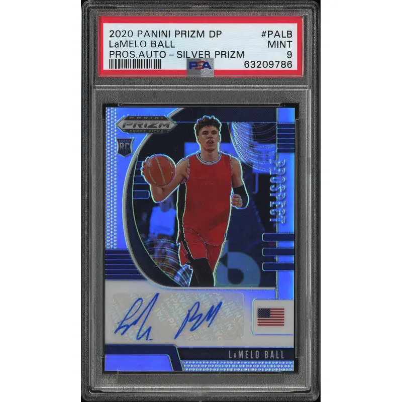 LaMelo Ball 2020 Prizm Draft Autograph Silver Prizm PSA 9 Mint