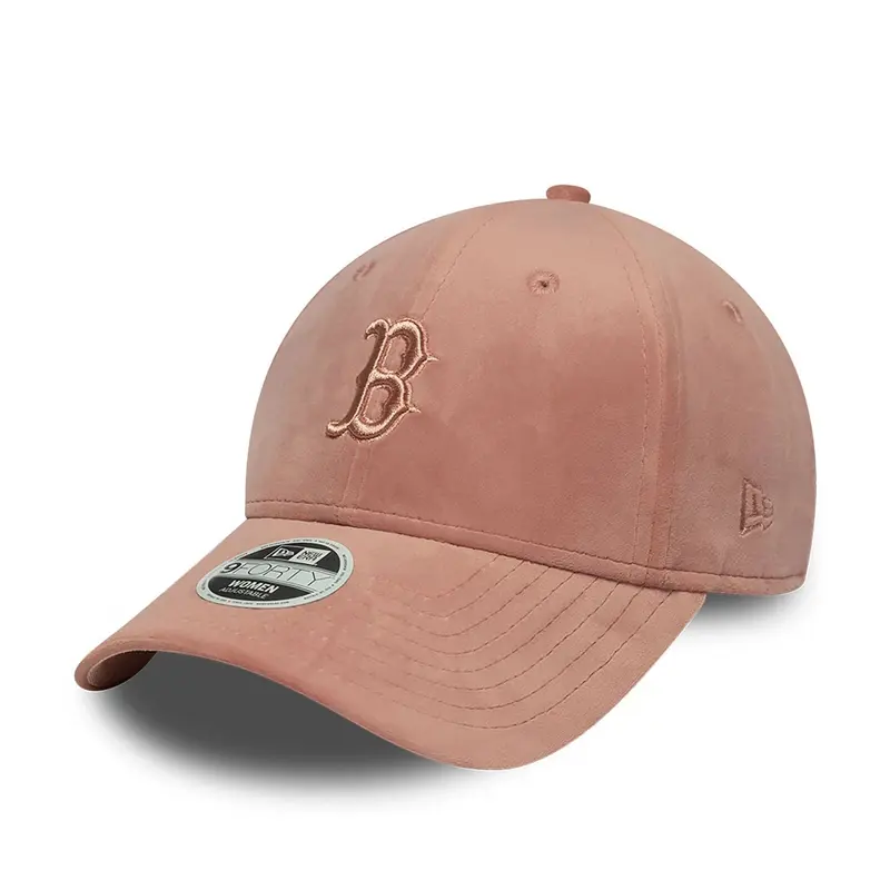 Boston Red Sox Womens Velour Midi Pastel Pink 9FORTY Adjustable Cap