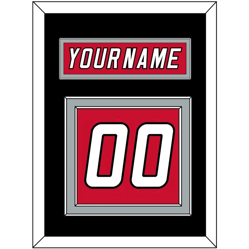 Carolina Nameplate & Number (Back) - Home Red (2007-2013) - Double Mat 3