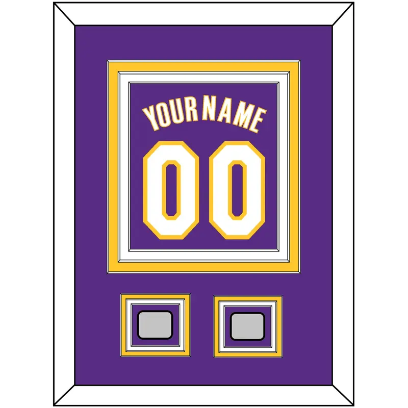 Los Angeles Name & Number With 2 Champions Patches - Road Purple (1999-2004) - Triple Mat 2