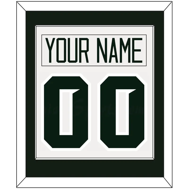 Michigan State Hockey Nameplate & Number (Back) Combined - Home White - Single Mat 1