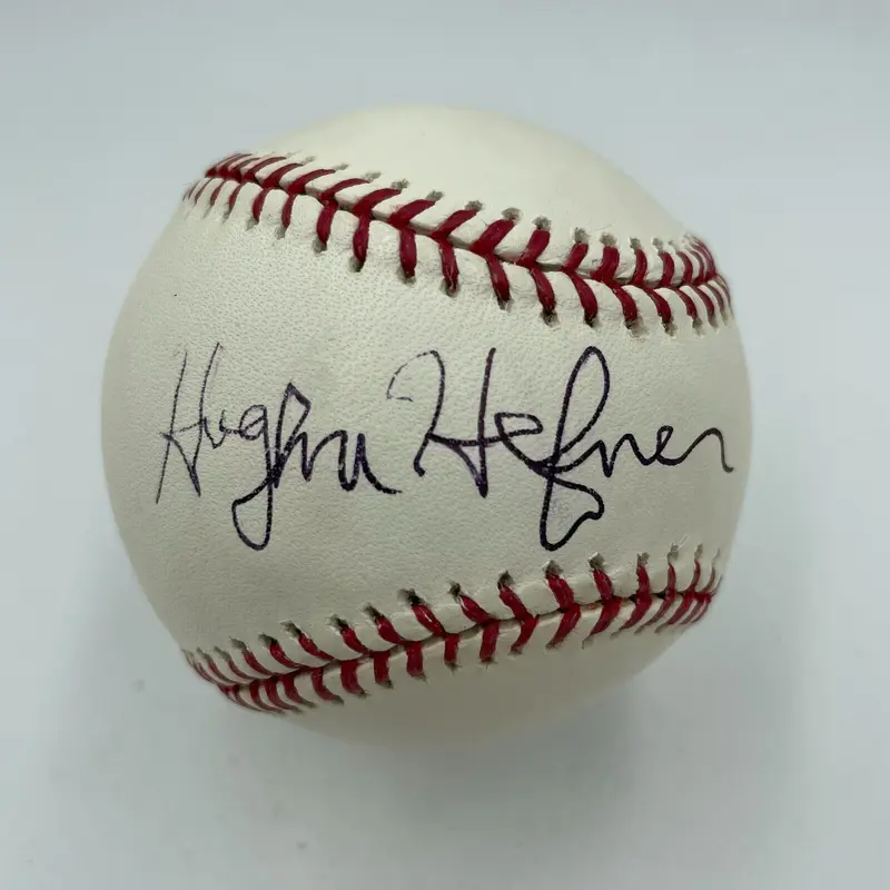 Hugh Hefner Signed Autographed Major League Baseball Playboy With JSA COA