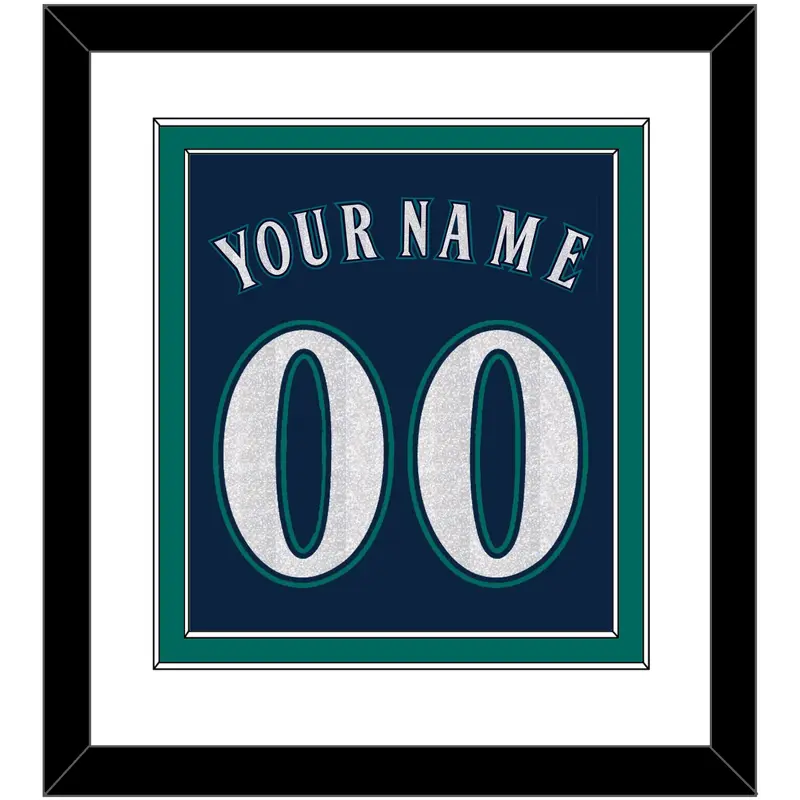 Seattle Name & Number - Alternate Road Navy - Double Mat 1
