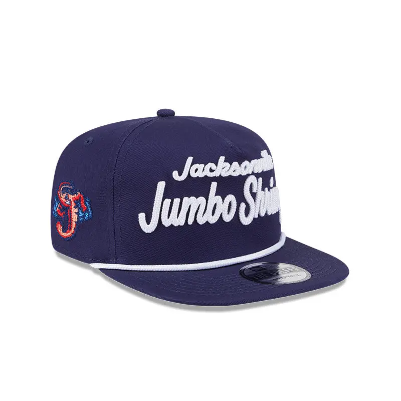 Jacksonville Jumbo Shrimp New Era Team Text Golfer Snapback