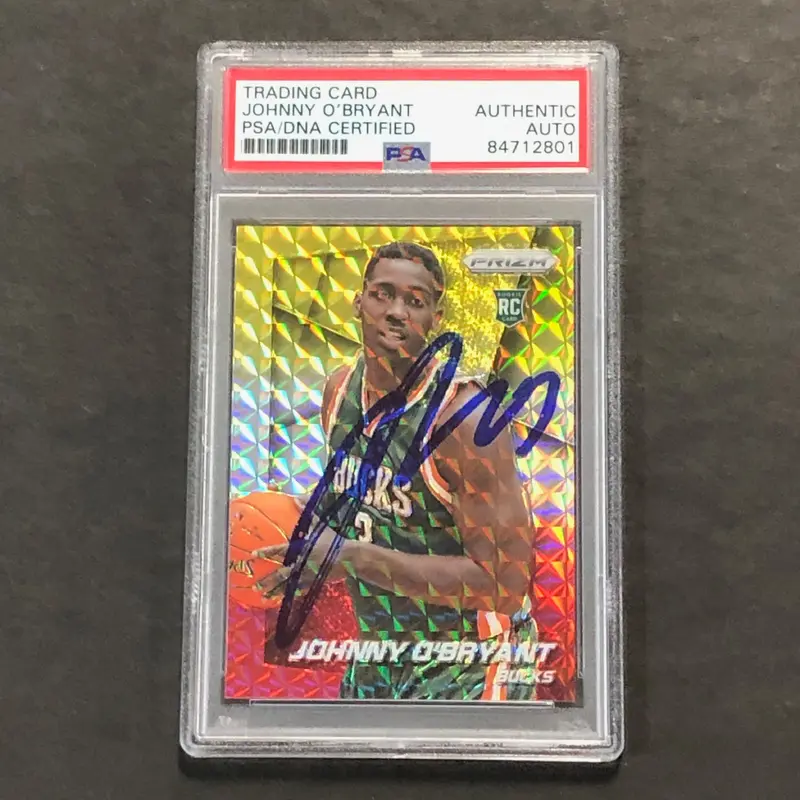 2014-15 Panini Prizm #279 Johnny O'Bryant Signed Card AUTO PSA/DNA Slabbed RC Bucks