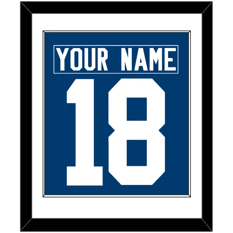 Indianapolis Nameplate & Number (Back) Combined - Home Blue - Single Mat 1