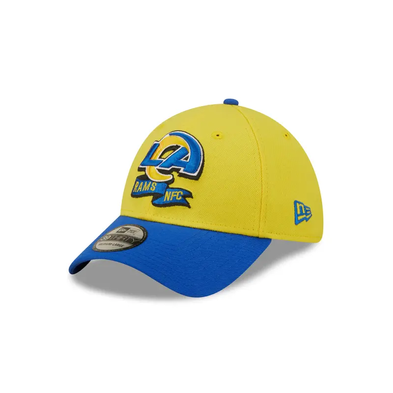 Los Angeles Rams NFL Sideline 2022 39THIRTY Stretch Fit Cap - Yellow/Blue
