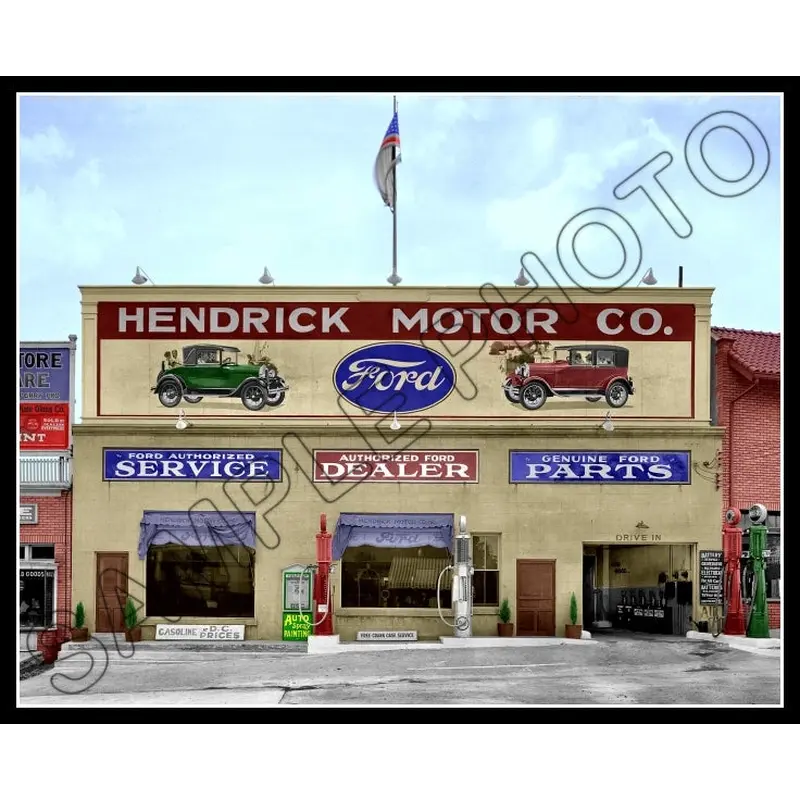 1928 Ford Dealership Colorized 8X10 Photo - Takoma Park Maryland - 3026