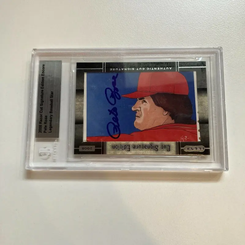 2008 Razor Cut Pete Rose Signed Auto Baseball Card BGS