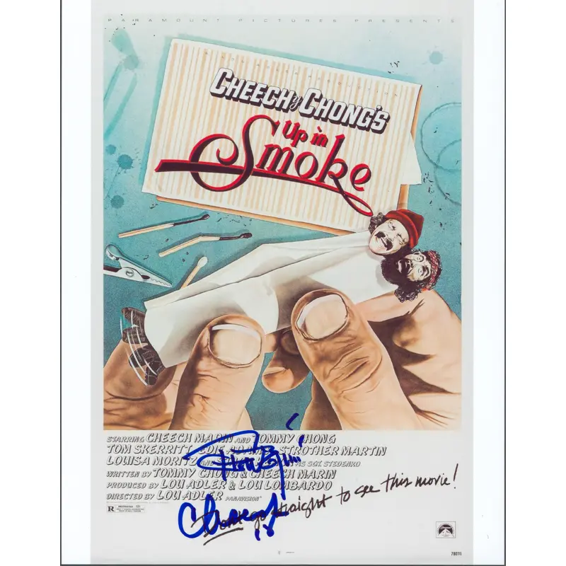 Cheech Marin & Tommy Chong Up in Smoke Authentic Signed 8.5x11 Photo BAS #E85519