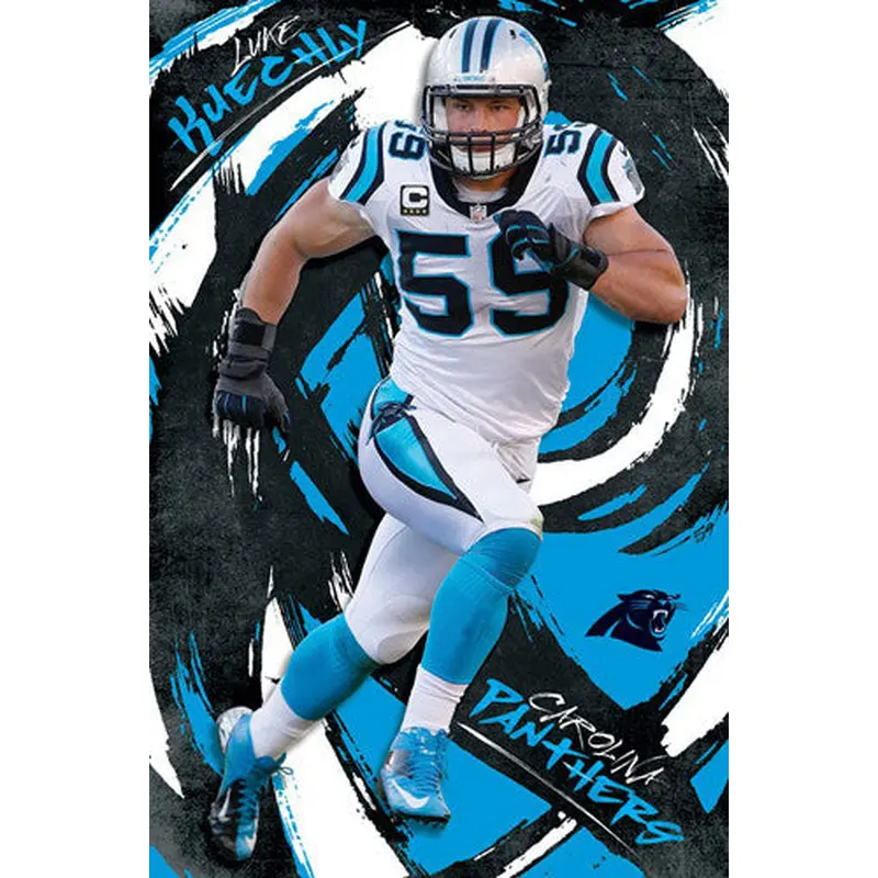 Luke Kuechly "Whirlwind" Carolina Panthers Superstar Linebacker NFL Poster - Trends 2016