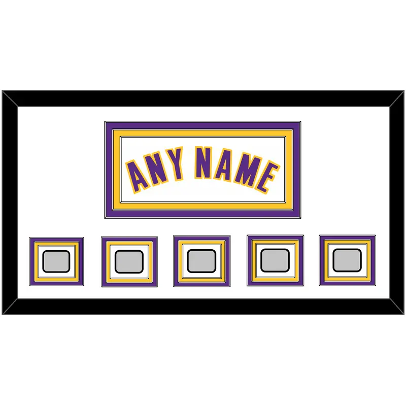 Los Angeles Name & 5 Trophy Patches - Alternate White (2002-2018) - Triple Mat 1