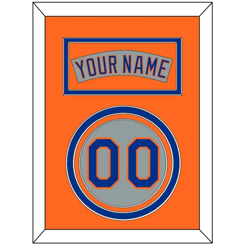 New York Nameplate & Number - Road Gray (1982-1986) - Triple Mat 4