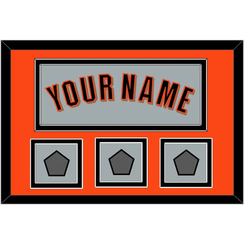 San Francisco Name & 3 World Series Champions Patches - Road Gray (2010-2021) - Double Mat 2