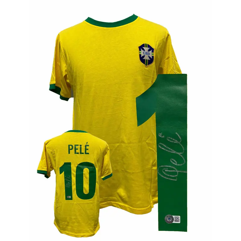 Pele Signed Autographed Brazil Soccer Jersey With Beckett COA