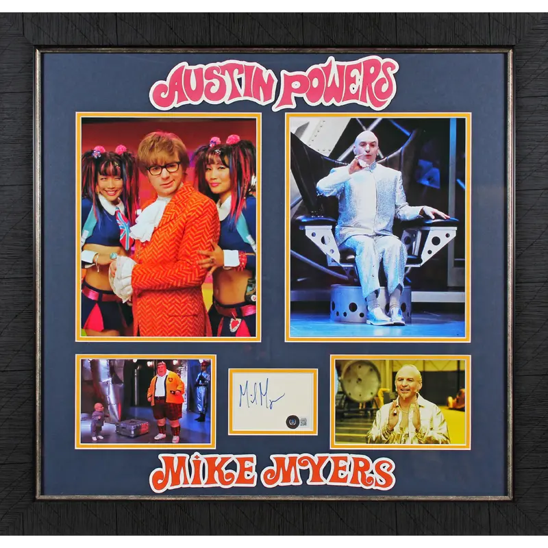 Mike Myers Austin Powers Authentic Signed & Framed 3x4 Cut Sig BAS #BJ63920