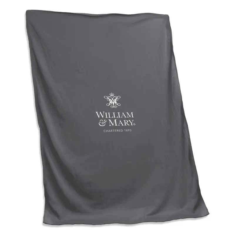 William & Mary Inst Mark Charcoal Sweatshirt Blanket (Screened)