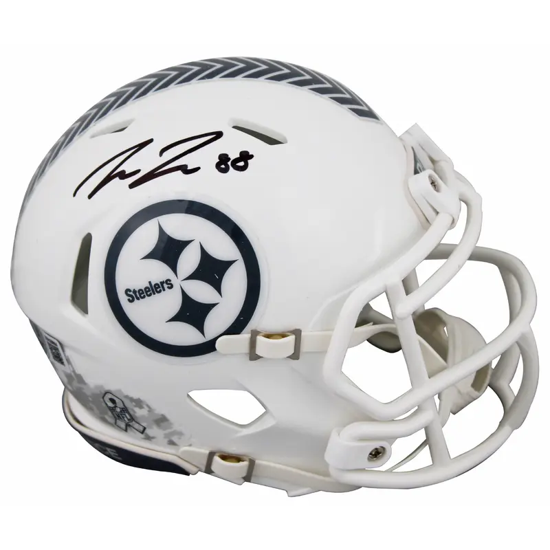 Steelers Pat Freiermuth Signed Salute To Service III Speed Mini Helmet BAS Wit