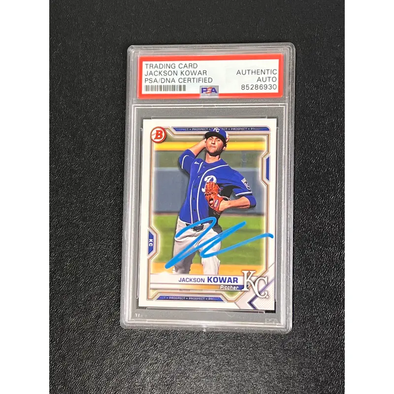 2021 Topps Prospect #BP-43 Jackson Kowar Signed Card PSA/DNA Slabbed AUTO Royals
