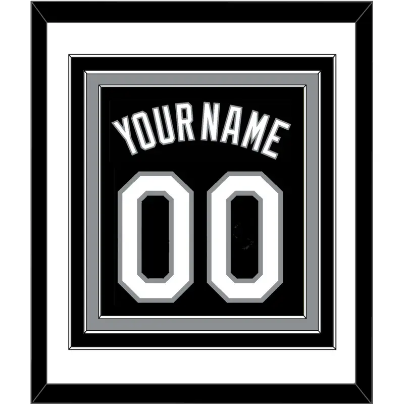 Chicago Name & Number - Alternate Black (1991-1992) - Triple Mat 1