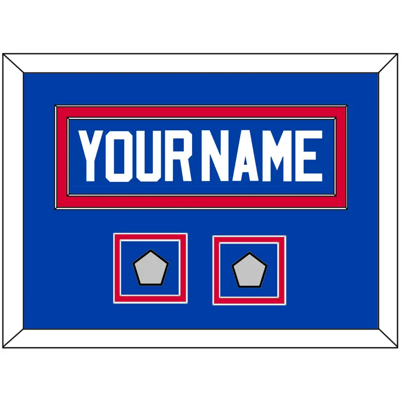 Detroit Name & 2 Champions Trophy Patches - Road Blue (1981-1996) - Double Mat 3