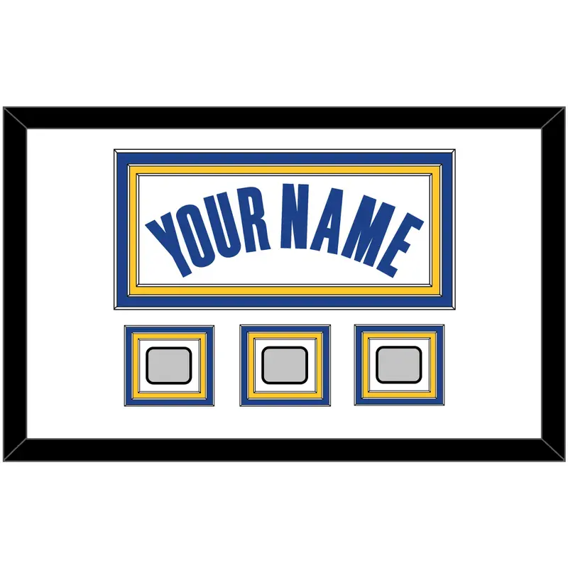 Golden State Name & 3 Champions Patches - White Association - Triple Mat 1