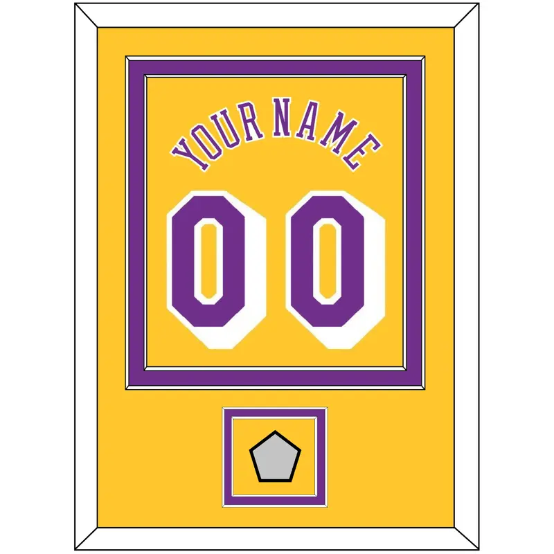 Los Angeles Name & Number With 5X Champions Patch - Home Yellow (1978-1997) - Double Mat 2