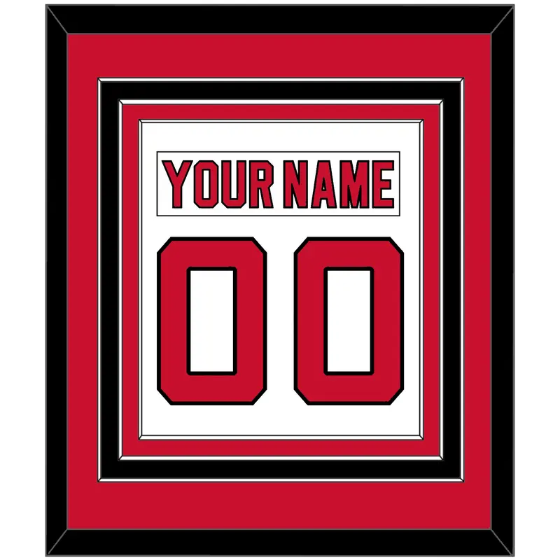 New Jersey Nameplate & Number (Back) Combined - Home White (1992-2007) - Triple Mat 2