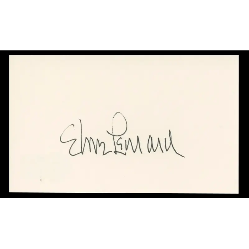 Elmore Leonard Authentic Signed 3x5 Index Card Autographed BAS #BT02499