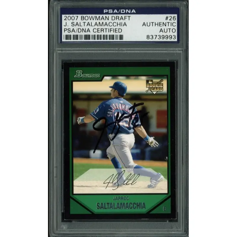 Jarrod Saltalamacchia Signed Card 2007 Bowman Draft Rc #26 PSA/DNA Slabbed