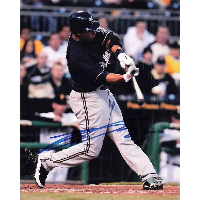 Carlos Gomez signed 8x10 photo PSA/DNA Milwaukee Brewers Autographed