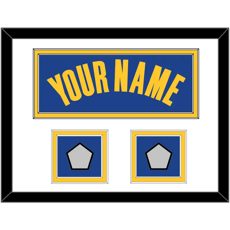 Golden State Name & 2 Finals Patches - Blue Icon - Double Mat 1