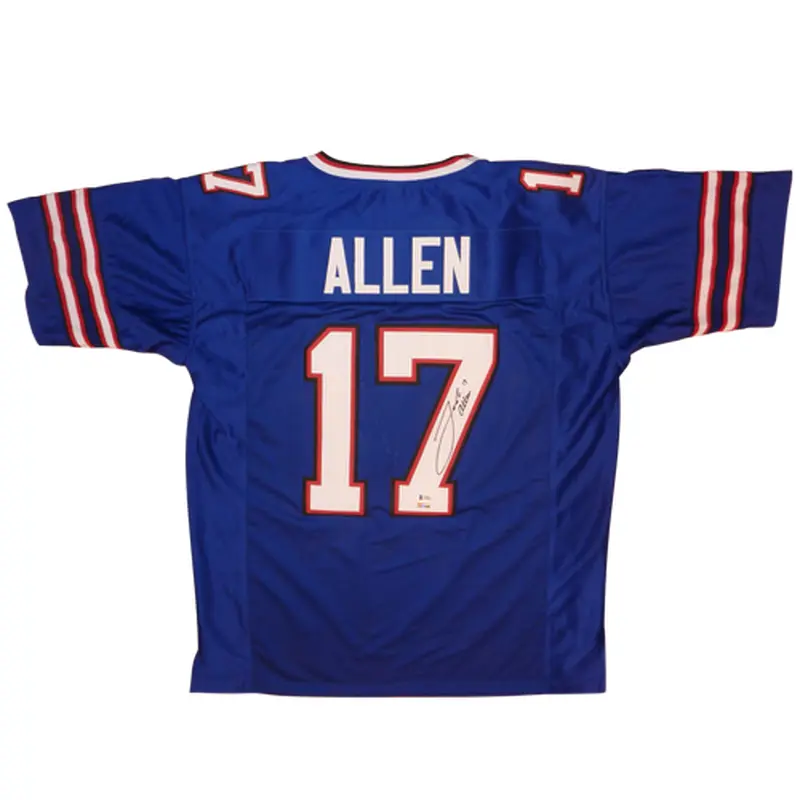 Josh Allen Autographed Buffalo (Blue #17) Custom Jersey - Beckett