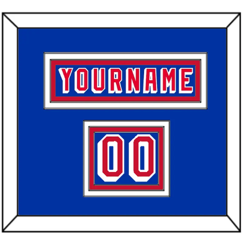 New York Nameplate & Number (Shoulder) - Road Blue (1978-1990) - Triple Mat 2