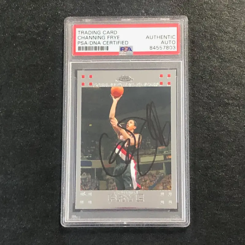 2007-08 Topps Chrome #67 Channing Frye Signed Card AUTO PSA Slabbed Trailblazers