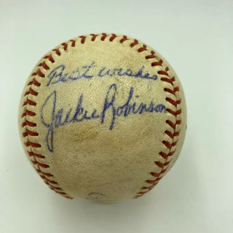 Beautiful Jackie Robinson Single Signed Autographed Baseball With PSA DNA COA