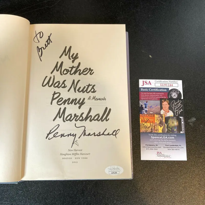 Penny Marshall Signed Autographed My Mother Was Nuts Book With JSA COA