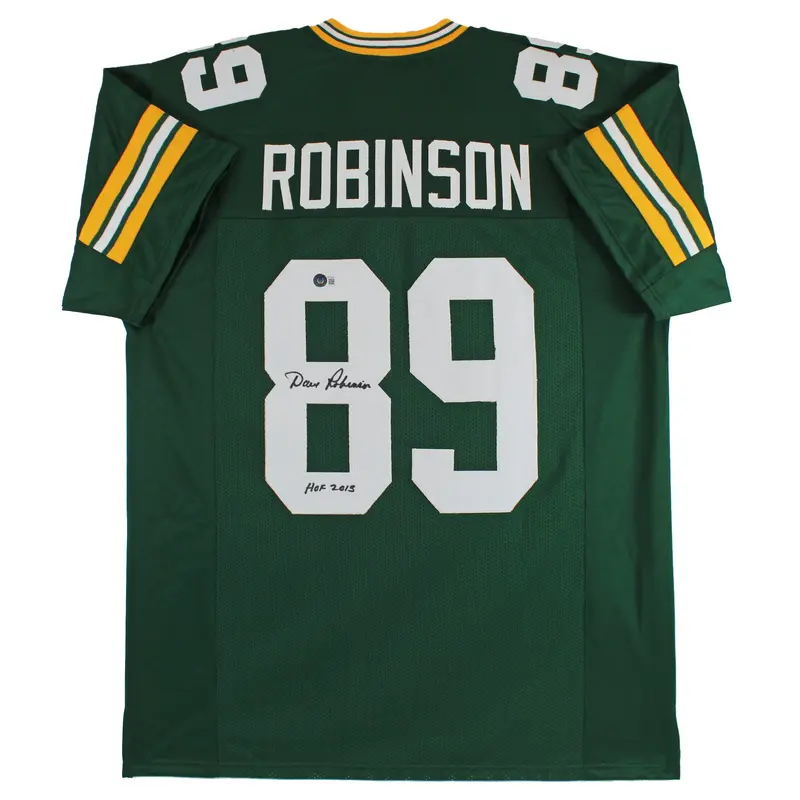 Dave Robinson "HOF 13" Authentic Signed Green Pro Style Jersey BAS Witnessed 2